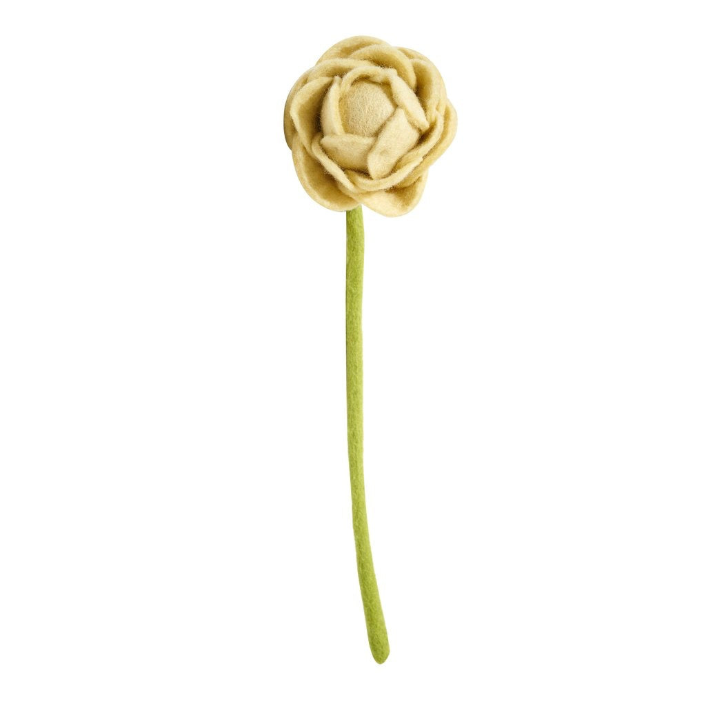 felt peony flower yellow