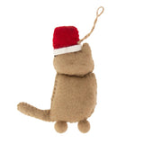 felt santa cat ornament ginger tabby 3