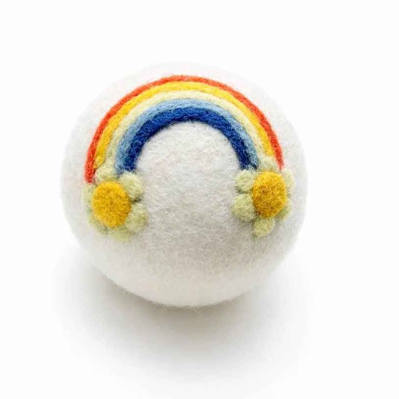 Eco Wool Dryer Ball - Rainbow with Flowers