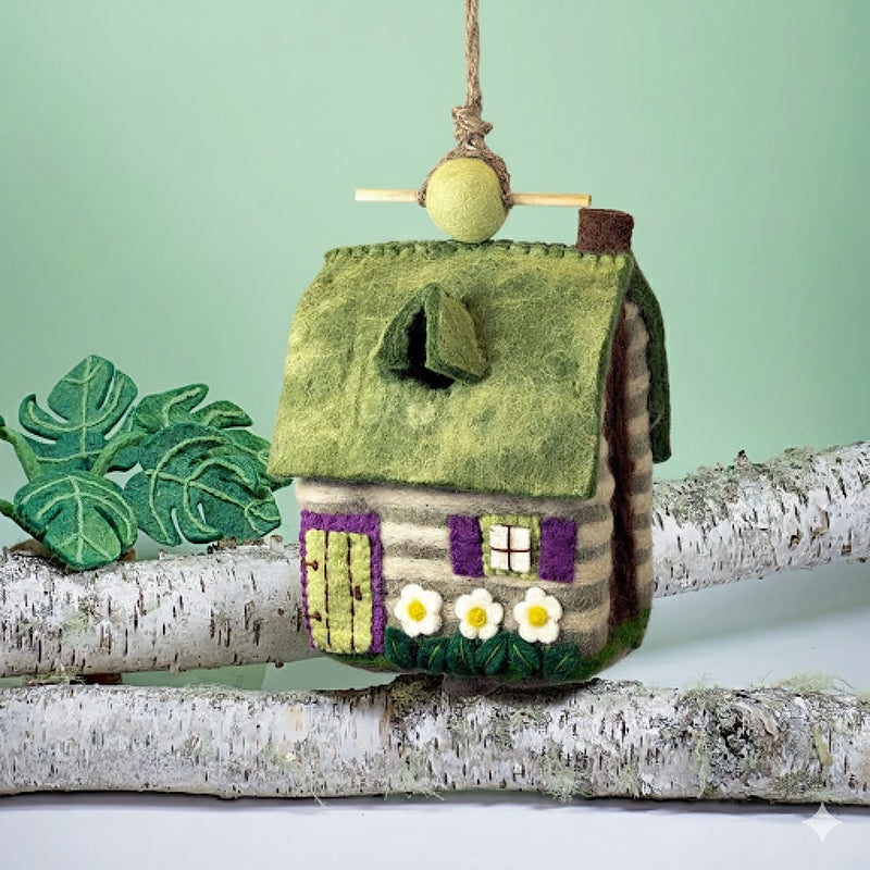 Felt Birdhouse Country Cabin