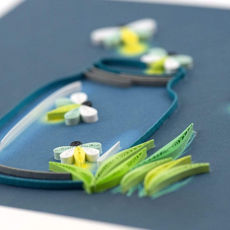 fireflies quilling card detail