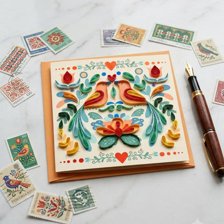 Folk Art Quilling Card