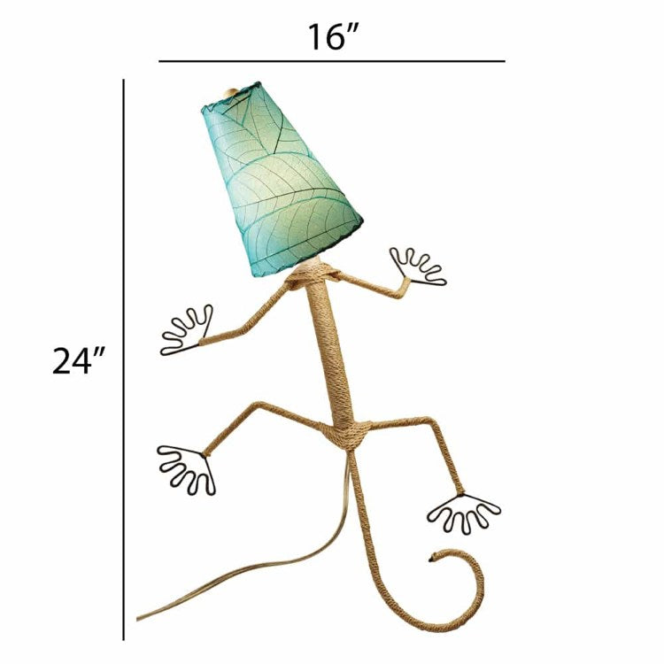 gecko wall lamp blue size