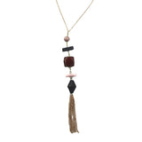 Geo Modern Necklace - Burgundy