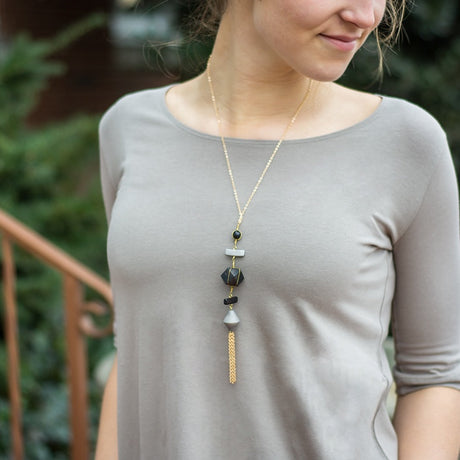 geo modern tagua necklace