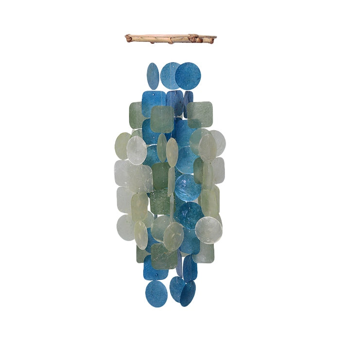 green blue capiz shell chime med