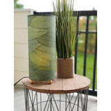 green cocoa leaf table lamp styled