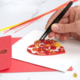 heart quilling card writing
