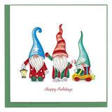 holiday gnomes quilling card