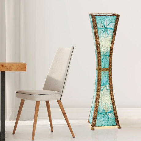 hourglass large lamp blue styled