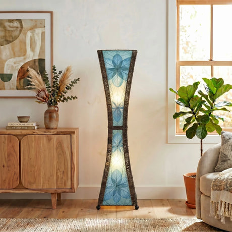 Hourglass Large Leaf Lamp - Blue