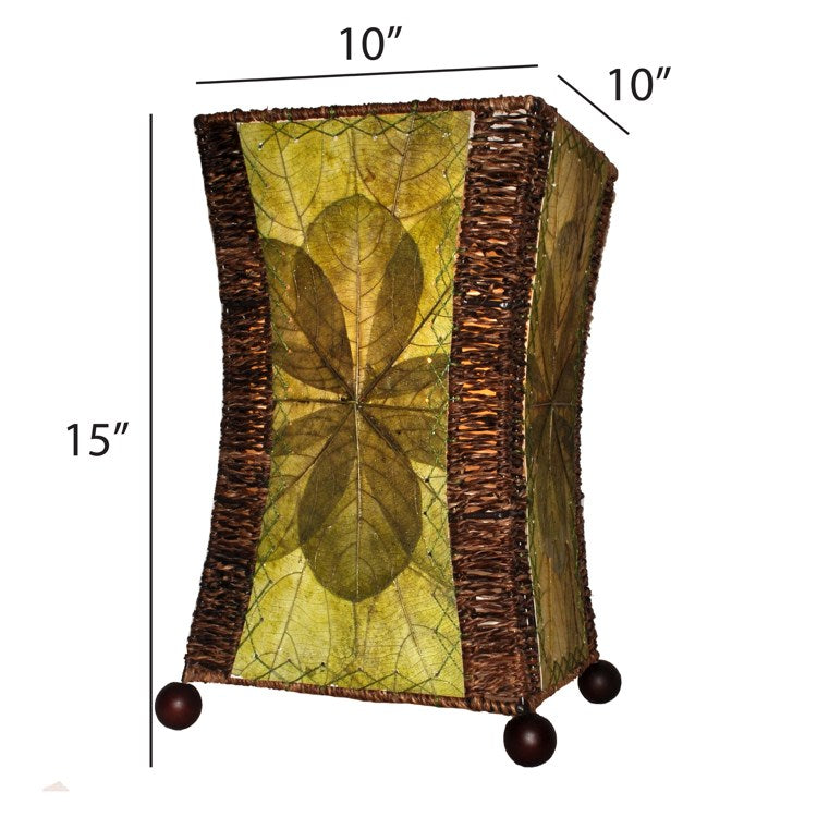 hourglass table lamp green