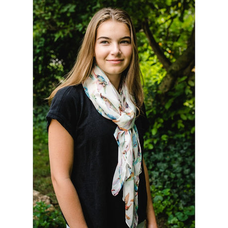 hummingbird chiffon scarf model