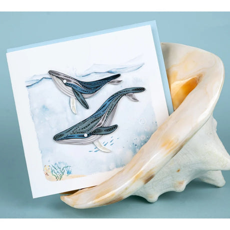 humpback whale quilling card styled shell