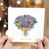 Hydrangea Bouquet Birthday Quilling Card