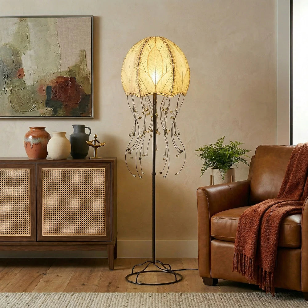 Jellyfish Floor Leaf Lamp - Natural
