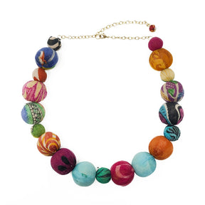 kantha bauble collar necklace