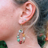 kantha beaded teardrop earrings model 1
