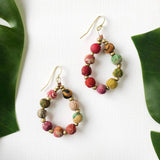 kantha beaded teardrop earrings styled