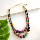 kantha cylinder necklace styled