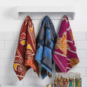 kantha dish towels styled