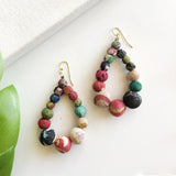 kantha graduated teardrop earrings styled