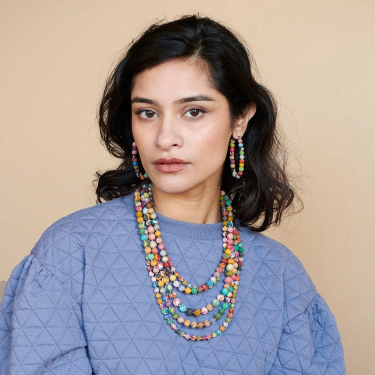 kantha intertwining necklace model new