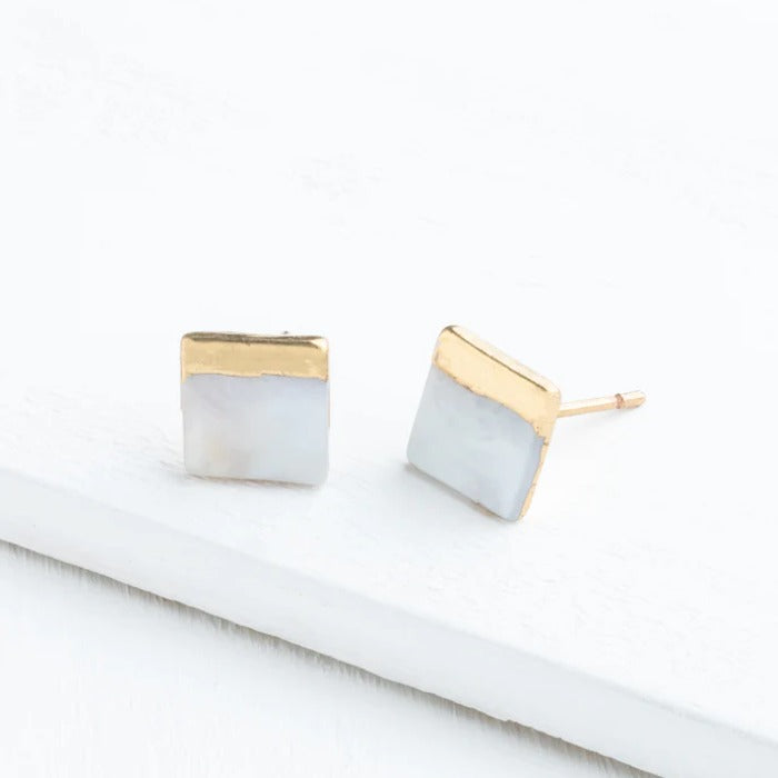 kelly mother of pearl stud earrings