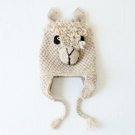 kids animal hat alpaca white bkgd