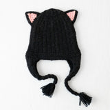 kids animal hat black cat white bkgd