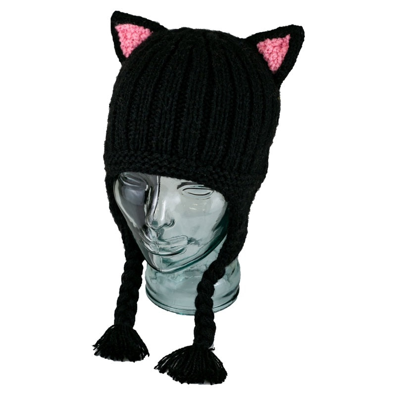 kids animal hat black cat