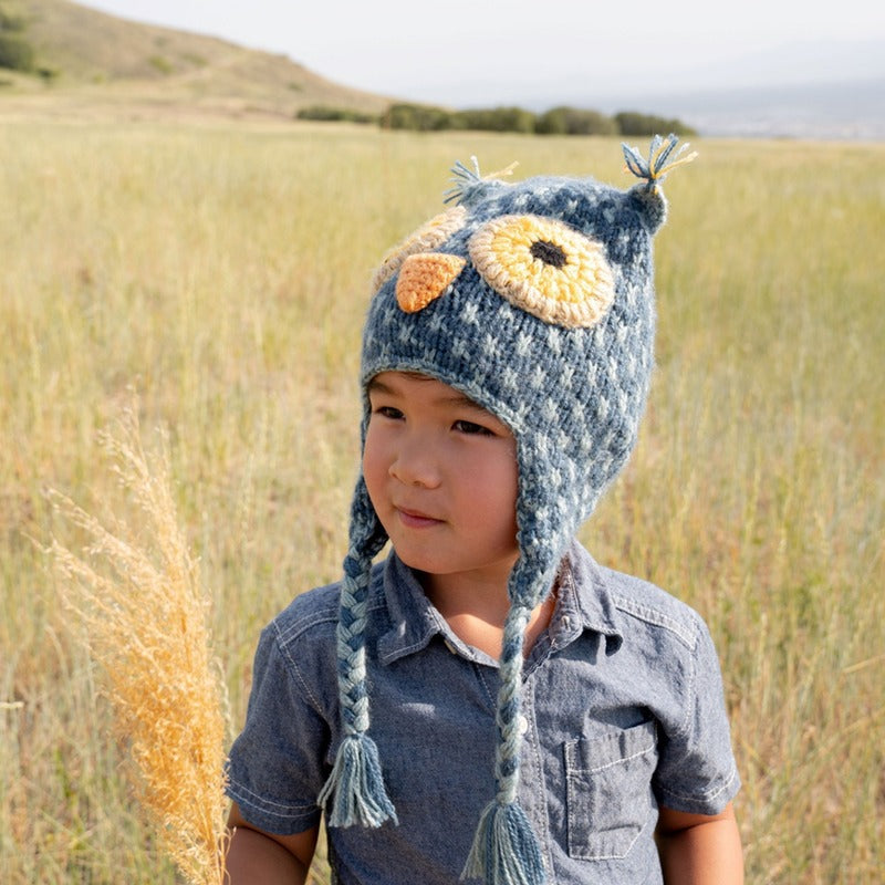 kids animal hat blue owl model 1
