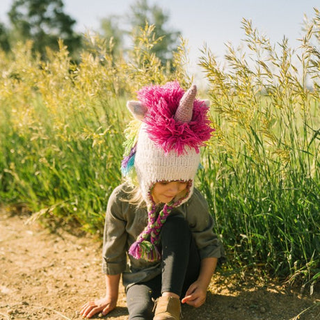 kids animal hat unicorn white 1