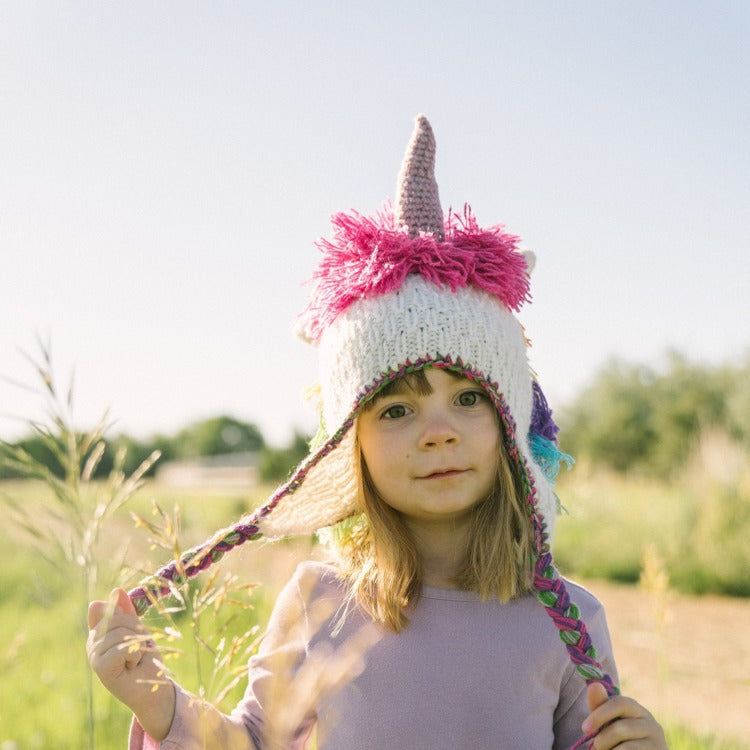 kids animal hat unicorn white 2