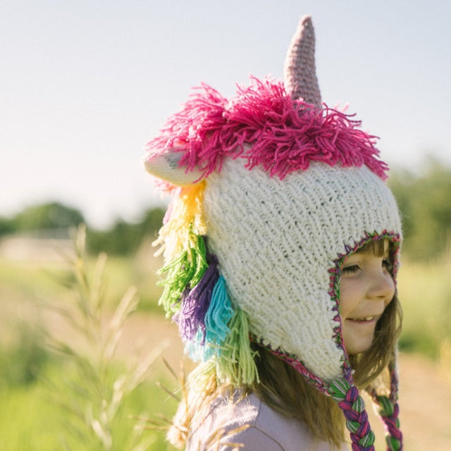 kids animal hat unicorn white