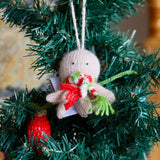 knit octopus ornament styled