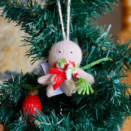 knit octopus ornament styled