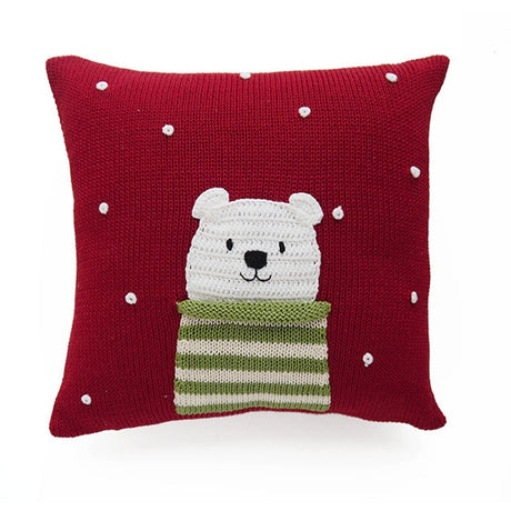 knit polar bear pillow