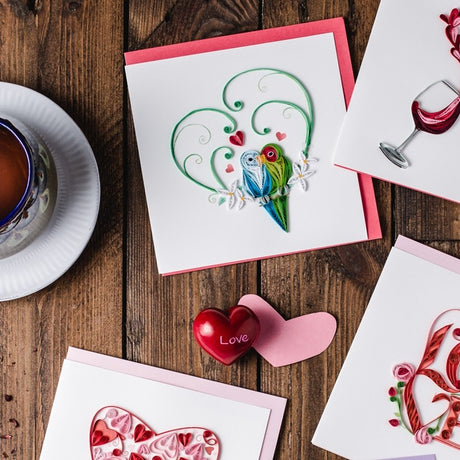 love birds quiling card styled