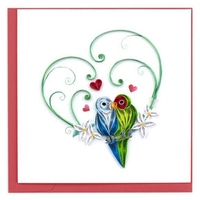 love birds quilling card new