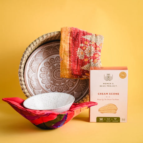 mandala bread warmer basket gift set