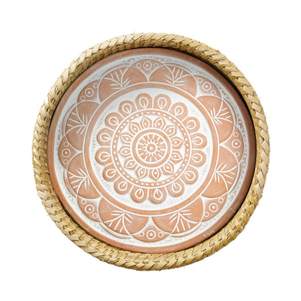 mandala bread warmer basket white background new