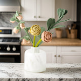 mango tango felt flower bouquet styled new