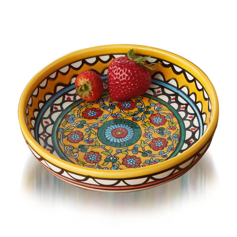 medium yellow west bank bowl white bkgd
