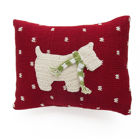 mini westie crocheted pillow