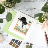 mischievous cat quilling card styled