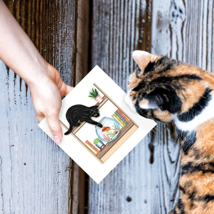 mischievous-cat-quilling-card model