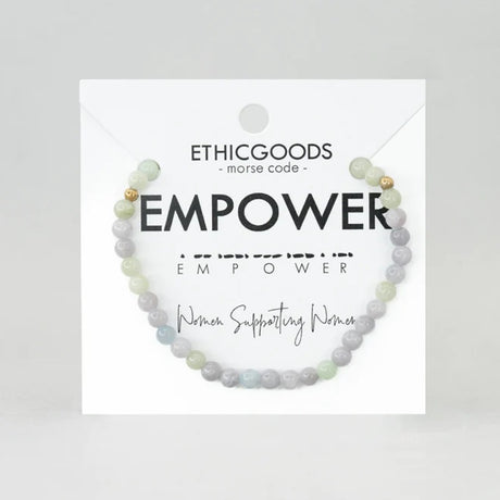 morse code bracelet empower sea green