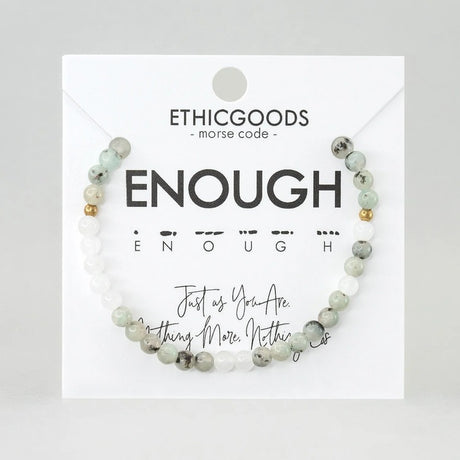 morse code bracelet enough cloudy glass