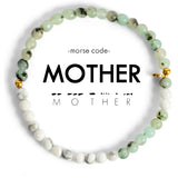 morse code bracelet mother jasper & marble new